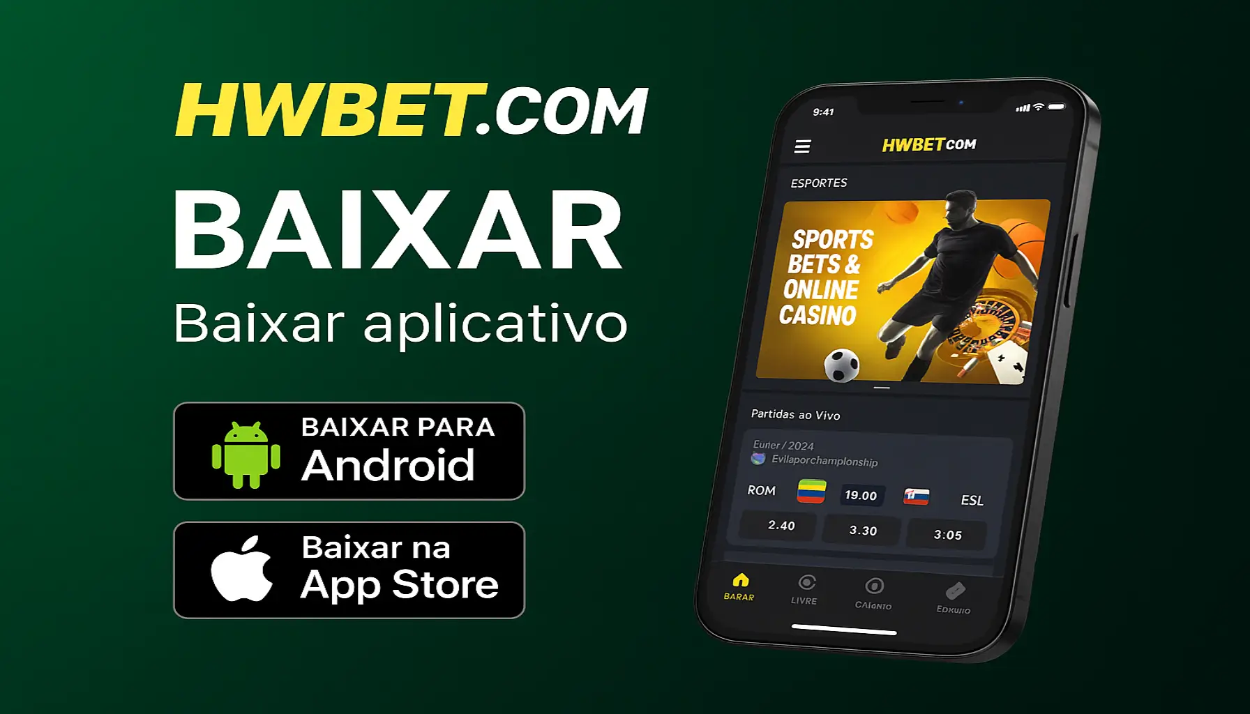 Baixar o HWBET.COM Cassino App
